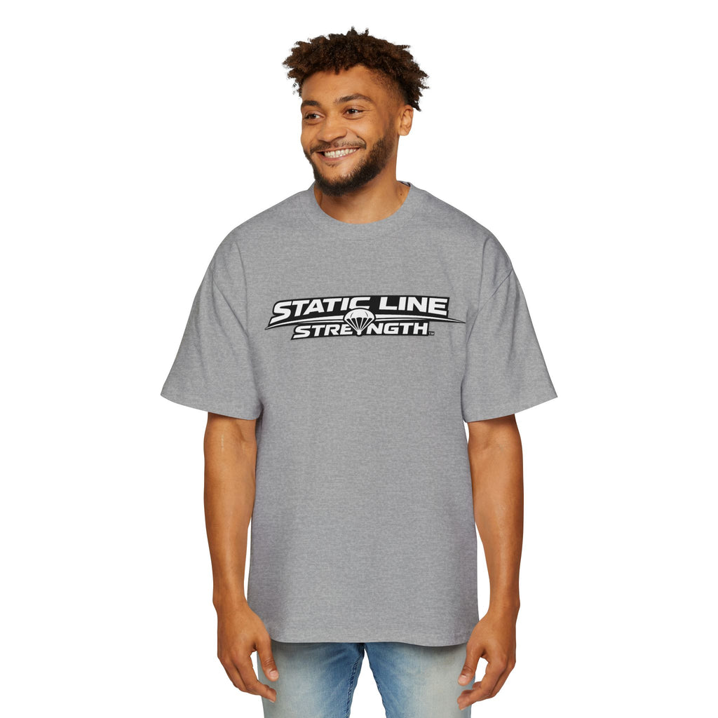 Static Line Strength Graphic Tee (Men's Oversized Fitness Shirt)