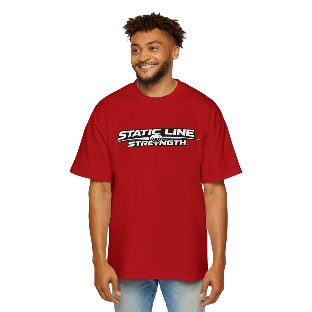 Static Line Strength Graphic Tee (Men's Oversized Fitness Shirt)