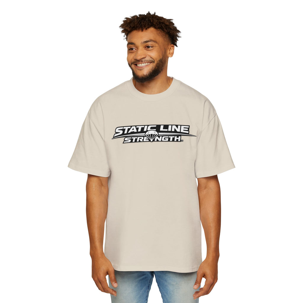 Static Line Strength Graphic Tee (Men's Oversized Fitness Shirt)