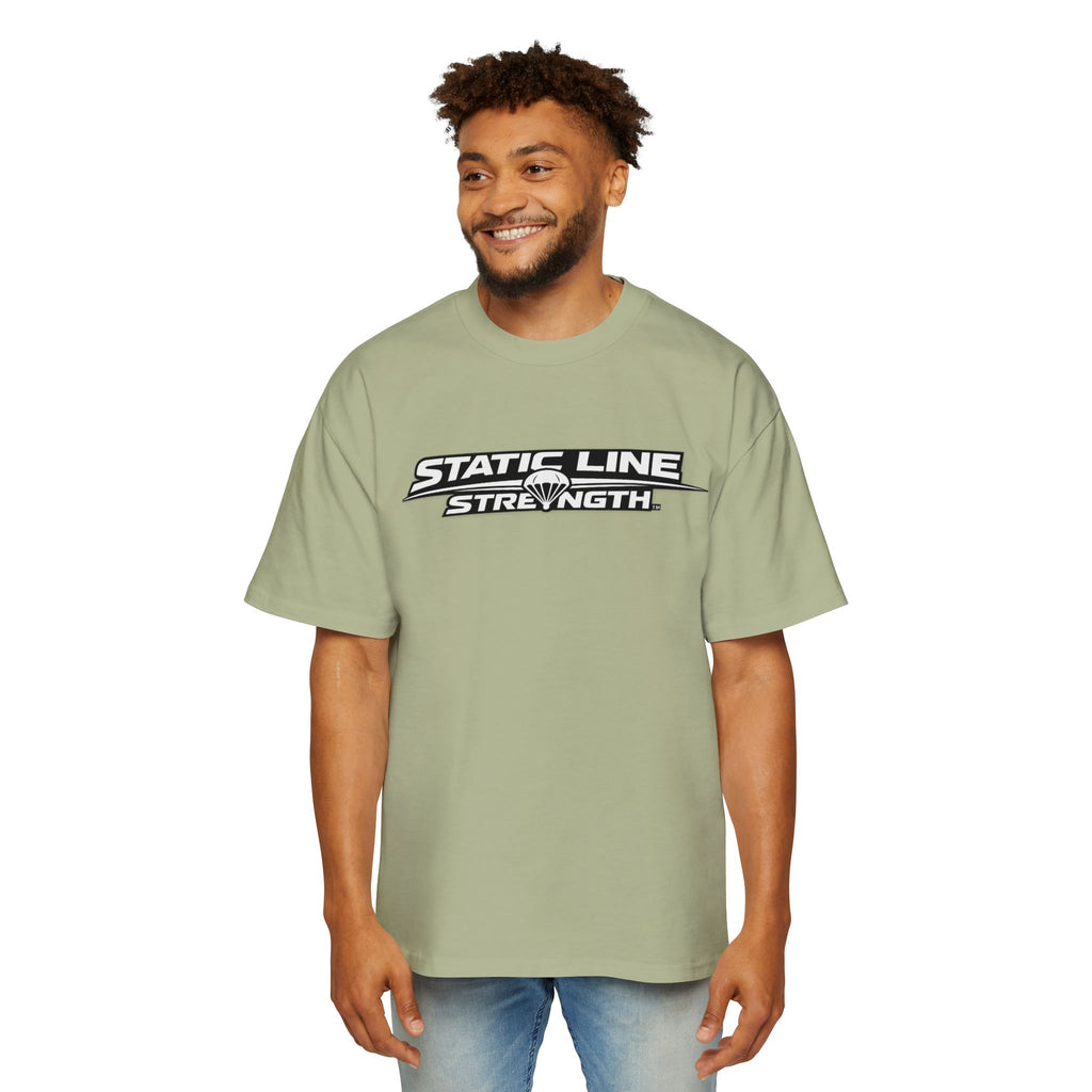 Static Line Strength Graphic Tee (Men's Oversized Fitness Shirt)