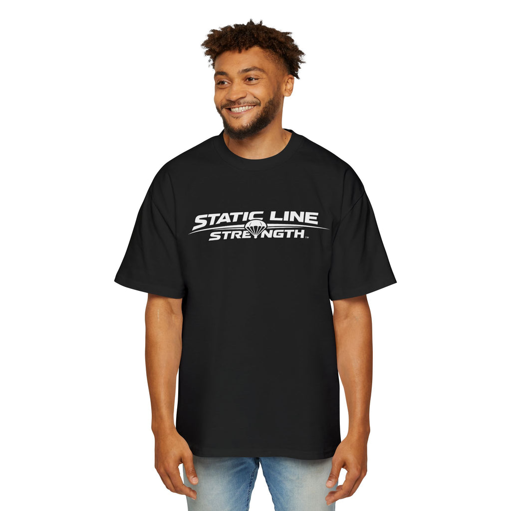 Static Line Strength Graphic Tee (Men's Oversized Fitness Shirt)
