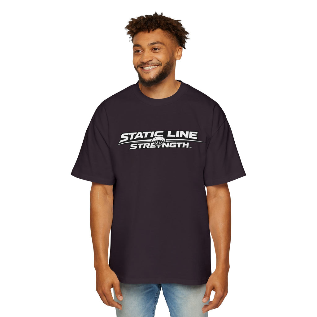 Static Line Strength Graphic Tee (Men's Oversized Fitness Shirt)