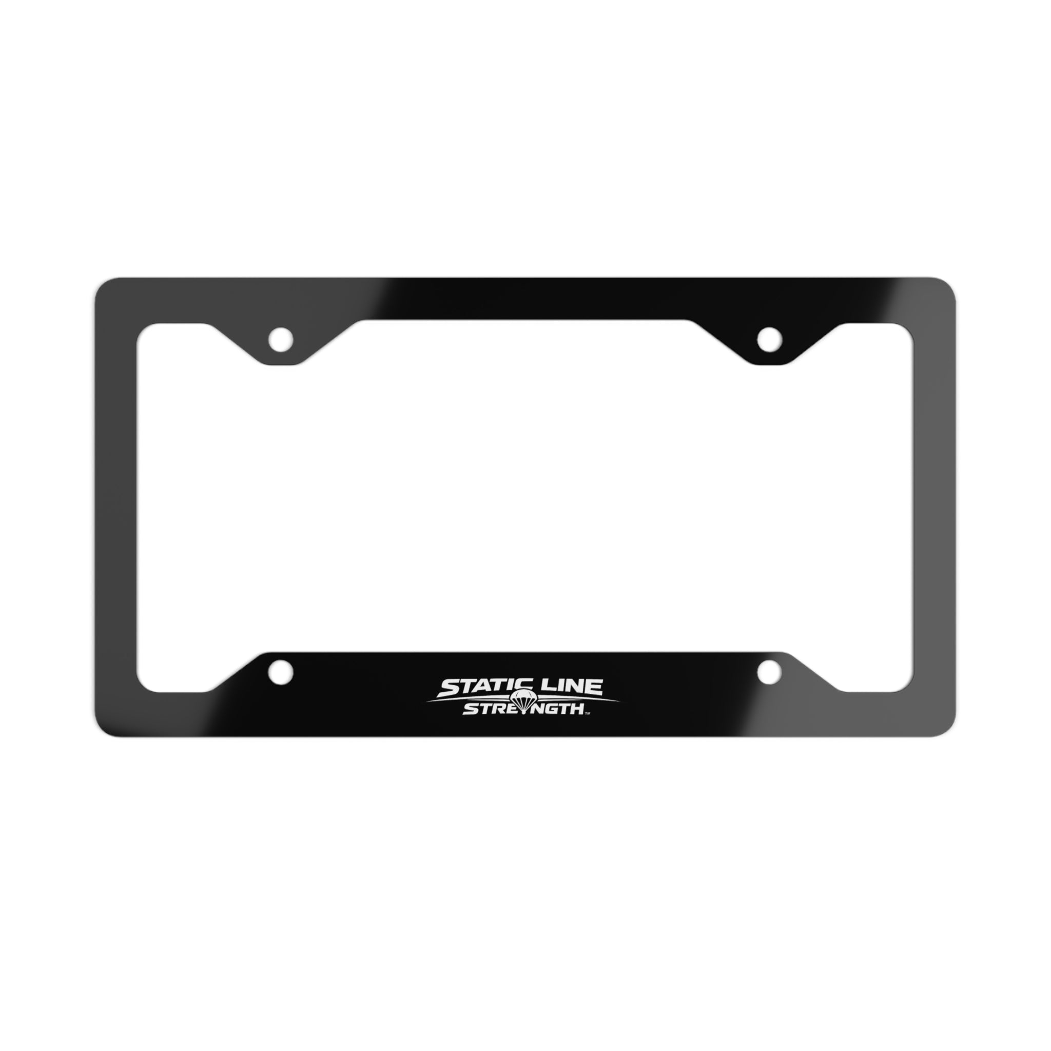 Stainless Steel Car Plate Border with “Static Line Strength” Logo