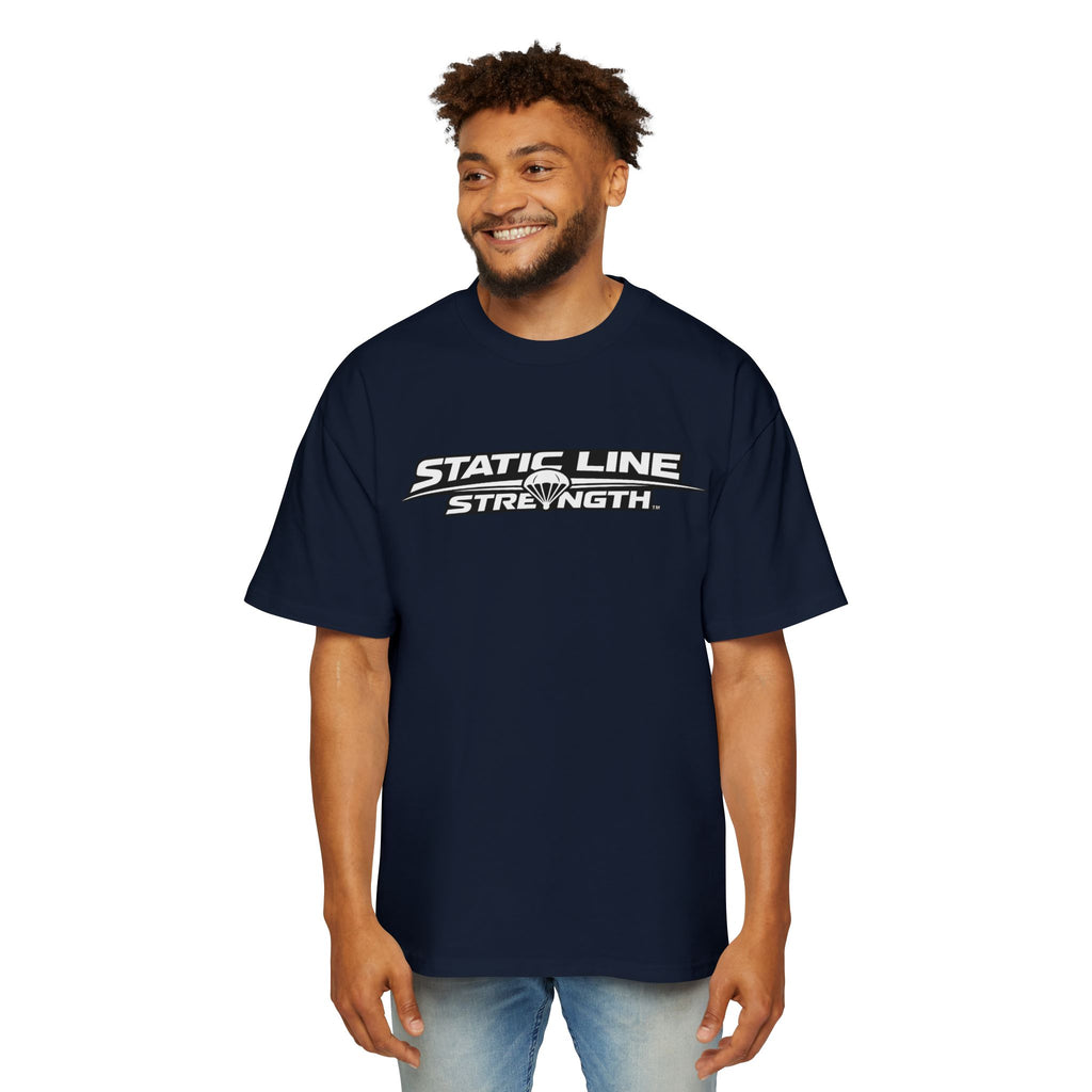 Static Line Strength Graphic Tee (Men's Oversized Fitness Shirt)